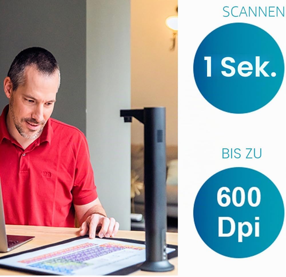 IRIScan Desk Pro Dokumentenscanner LED,Buchscanner 24MP Kamera -v7Bus: a3 scanner 60PPM Free Readiri