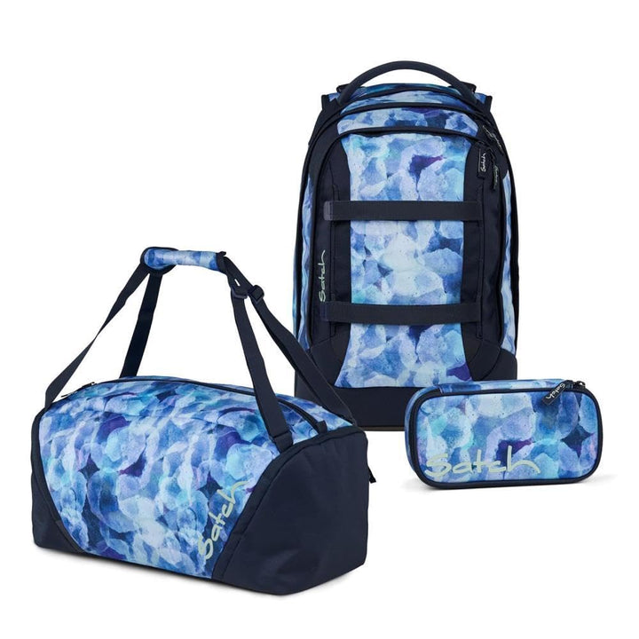 Satch Pack Schulrucksack Set 3tlg. inkl. Schlamperbox und Sporttasche (Blurry Sky), Blurry Sky