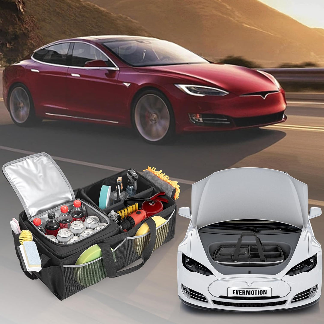 Kofferraum-Organizer mit Kühltasche, kompatibel mit Tesla Model 3 / Model Y, Frunk Aufbewahrungstasc