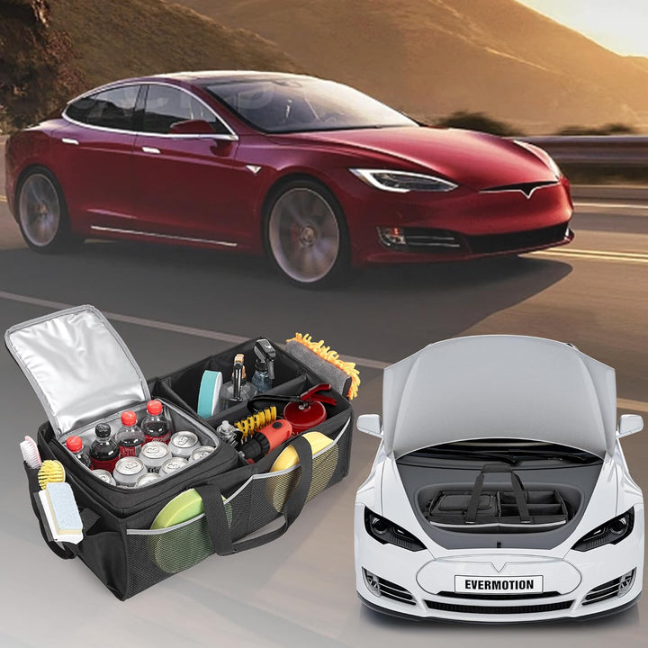 Kofferraum-Organizer mit Kühltasche, kompatibel mit Tesla Model 3 / Model Y, Frunk Aufbewahrungstasc