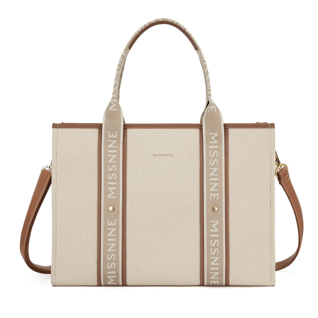 Missnine Tragetasche Canvas-Laptoptasche 15,6 Zoll Handtasche Damen Aktentasche für Damen grosse Kap