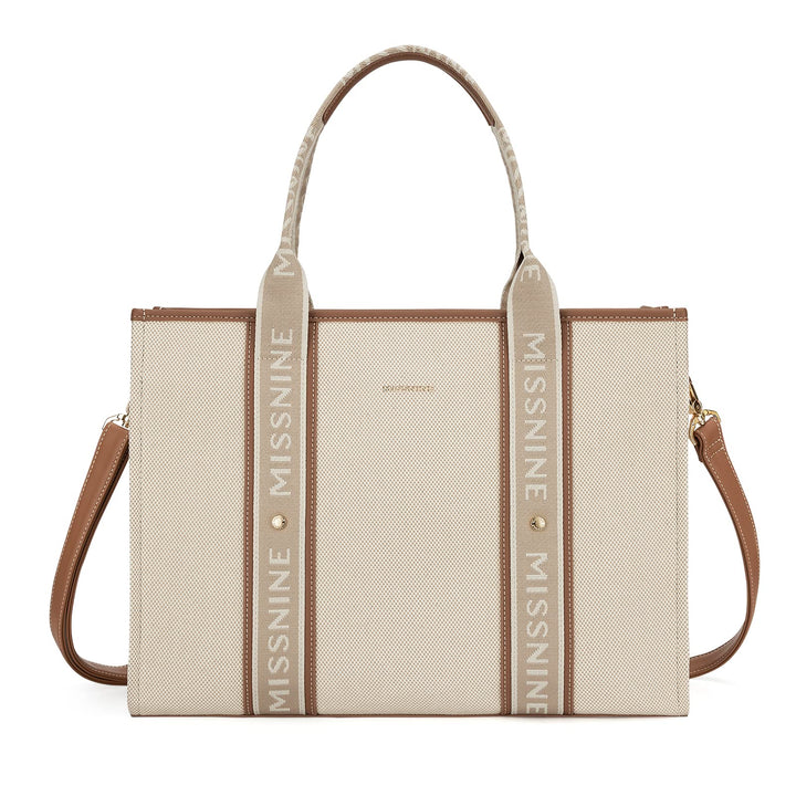 Missnine Tragetasche Canvas-Laptoptasche 15,6 Zoll Handtasche Damen Aktentasche für Damen grosse Kap