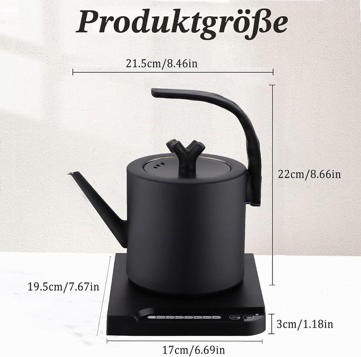 Schwanenhals Wasserkocher, Edelstahl Temperaturregelung, Gooseneck Kettle für Coffee Tea Brewing, 10