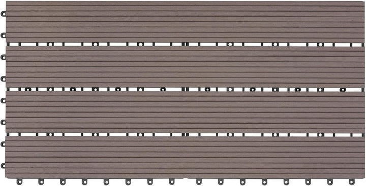 WOLTU WPC Fliese, Terrassenfliesen Holz-Optik, Bodenbelag mit Klicksystem, 30 x 60 cm, Braun (12 Stü