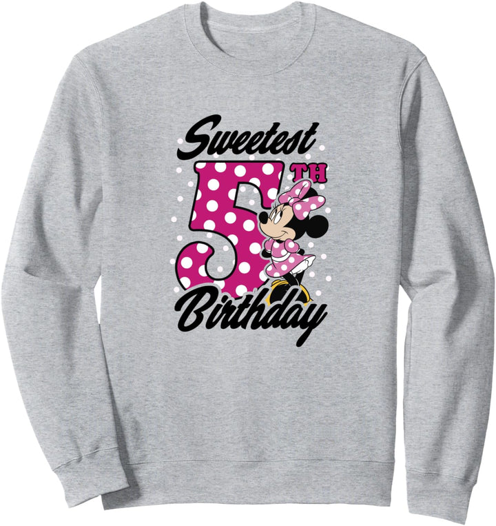 Disney Minnie Mouse Pink Polka Dot Sweetest 5th Birthday Sweatshirt
