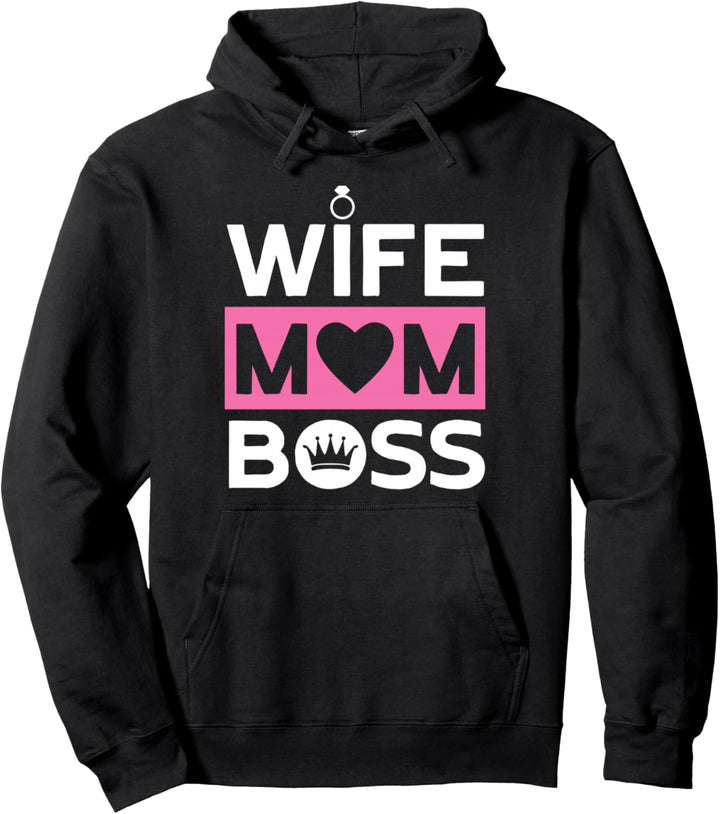 Wife Mom Boss | Happy Mother's Day Mutter Lustiges Muttertag Pullover Hoodie