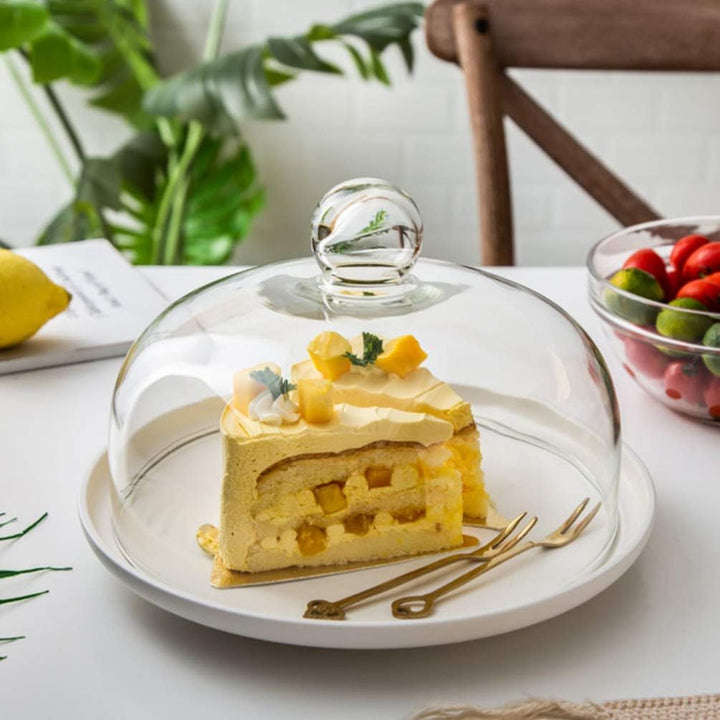 DOITOOL Glas Kuchen Kuppel Abdeckung Klar Staubdicht Runde Kuchen Kuppel Abdeckung Lebensmittelplatt