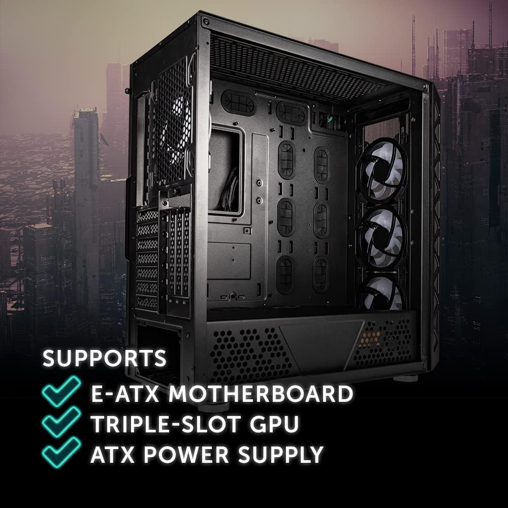 Kolink Citadel Mesh ARGB Midi-Tower PC Gehäuse E ATX Gehäuse RGB PC-Gehäuse, Tempered Glass Computer