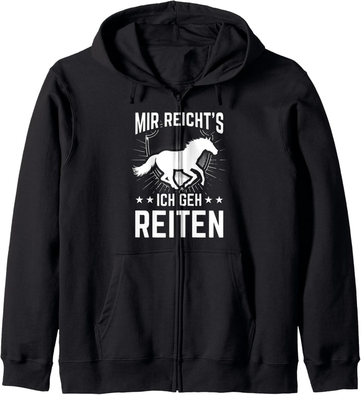 Mir reichts ich geh reiten Friese Jungs Pony Spruch Pferdle Kapuzenjacke