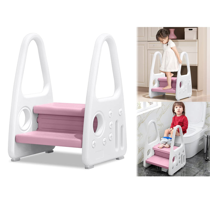 LARS360 Kinder Tritthocker Lernturm Tritthocker Schemel Stehender mit 2 Stufen Pyramiden Struktur Si