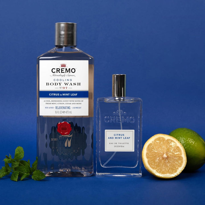 CREMO CITRUS & MINT LEAF Geschenk Set für Männer - Eau de toilette 100ml + Gel Douche 473ml - frisch