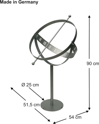 DanDiBo Sonnenuhr Edelstahl für den Garten 90 cm Rostfrei 96208 mit Säule Ausrichtbar Wetterfest Gar