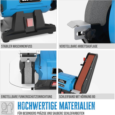 Güde 55223 Kombischleifer GKS 150-25 (Stabiler Maschinenfuss, Kondensatmotor, Funkenschutzeinrichtun