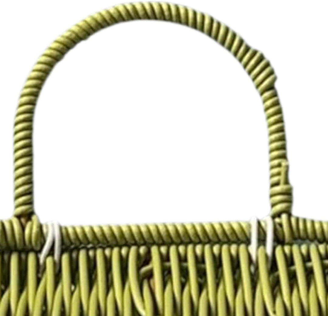 Easter Basket - Woven House Picnic Basket, Multipurpose Storage with Handle and Lid, Decorative Cont