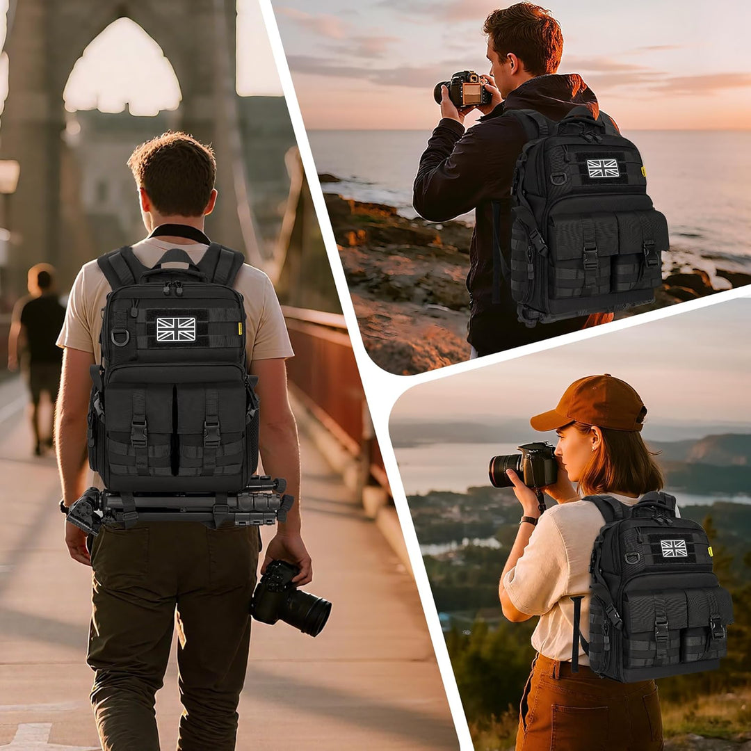Kamerarucksack mit 15,6 Zoll Laptopfach - wasserdichte Kameratasche, langlebige DSLR/SLR-Fototasche