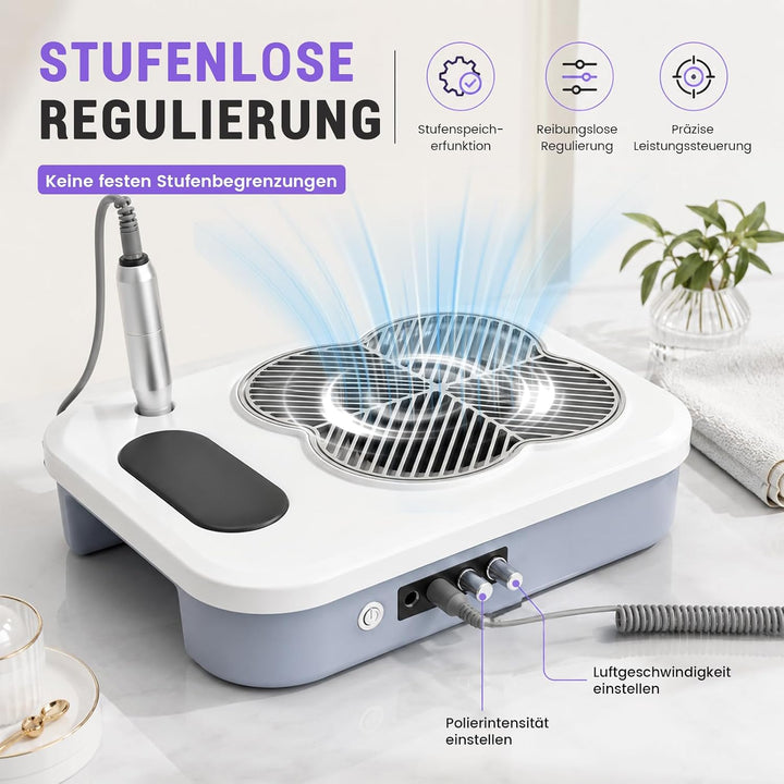 Nail Drill, 3in1 Nagel Fräser Elektrische mit UV-LED &amp; Nagel Staubabsaugung Nagelstaubsauger mit Fil