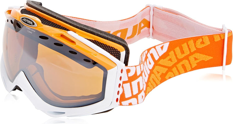 Alpina Cybric HM Skibrille (Farbe: 846 orange/White, Scheibe: Spiegel orange sphärisch)