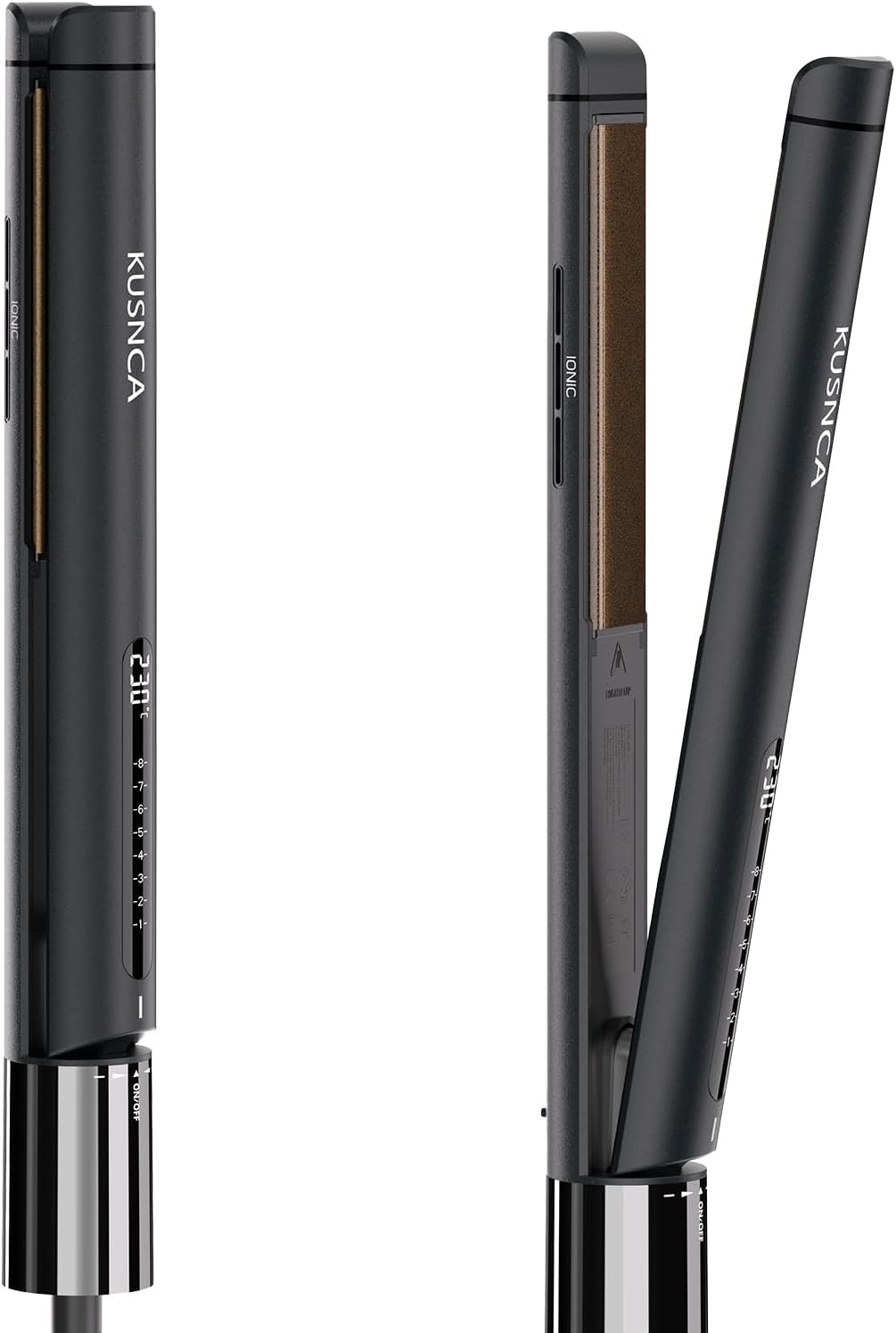 KUSNCA Ionen Glätteisen, 2 IN 1 Haarglätter Locken und Glätten Glatt und Glänzend, 3D-Schwebende Ker