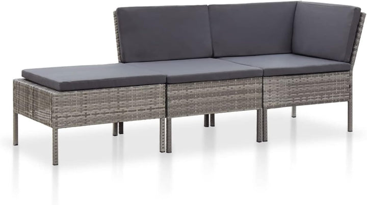 Festnight 3 Teilig Rattan Gartenmöbel Set Lounge Set balkonmobel klein Balkon balkonmobel Set Balkon