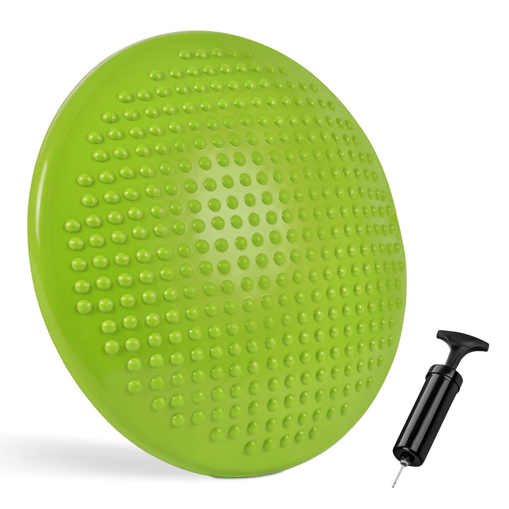 MSPORTS Ballsitzkissen inkl. Pumpe und Übungsposter | ca. 32 cm Durchmesser mit Noppenoberfläche - i