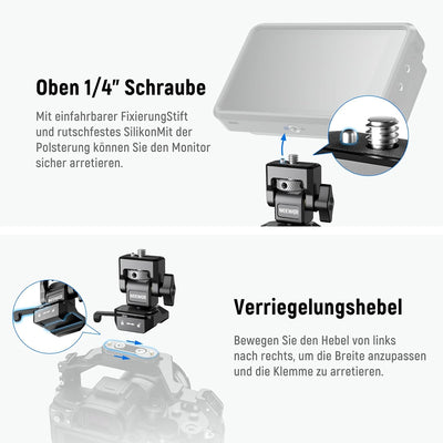 NEEWER Kamera Monitorhalterung, 1/4" Schraube für 5" & 7" Feldmonitore, kompatibel mit Atomos Ninja