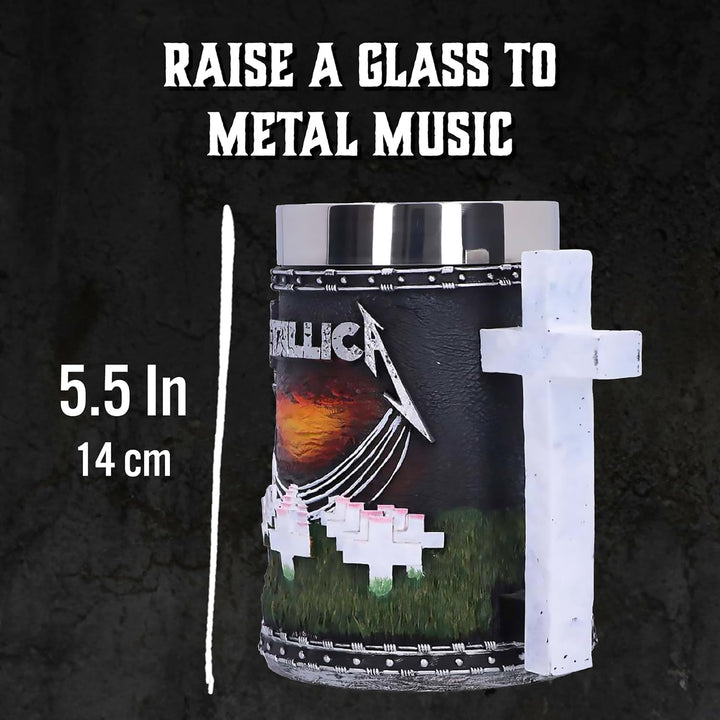 Nemesis Now Metallica-Master of Puppets Bierkrug, Kunstharz, Schwarz, 14,5 cm