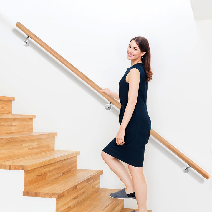 Ikodm Buche Holz Handlauf Treppengeländer 50cm Ø 42mm Geländer für Treppe Treppe Wandhandlauf Wand T