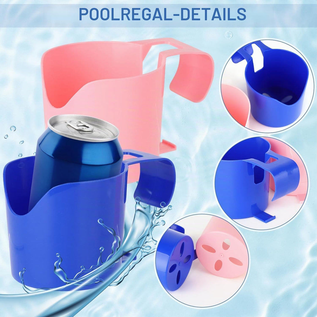 4 Stück Pool Getränkehalter Poolrand, Pool Becherhalter Kunststoff, Flaschenhalter Poolrand, Pool Zu