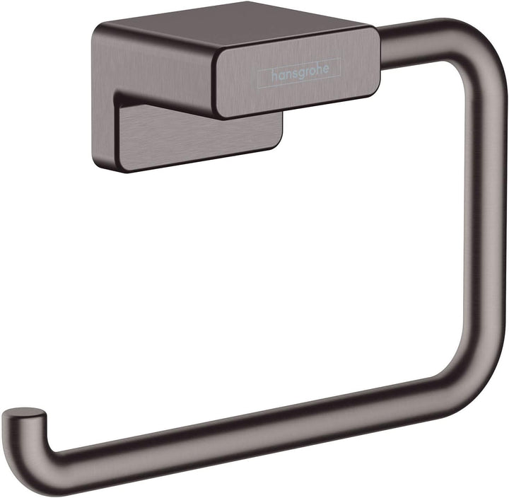 hansgrohe Toilettenpapierhalter AddStoris, Klopapierhalter ohne Deckel, Brushed Black Chrome, 1 Roll