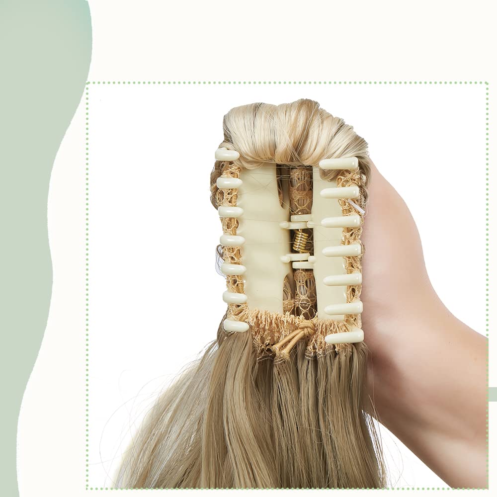 SEGO 45cm Pferdeschwanz Haarverlängerung Ponytail Haarteil Zopf Clip in Extensions Voluminös Claw on