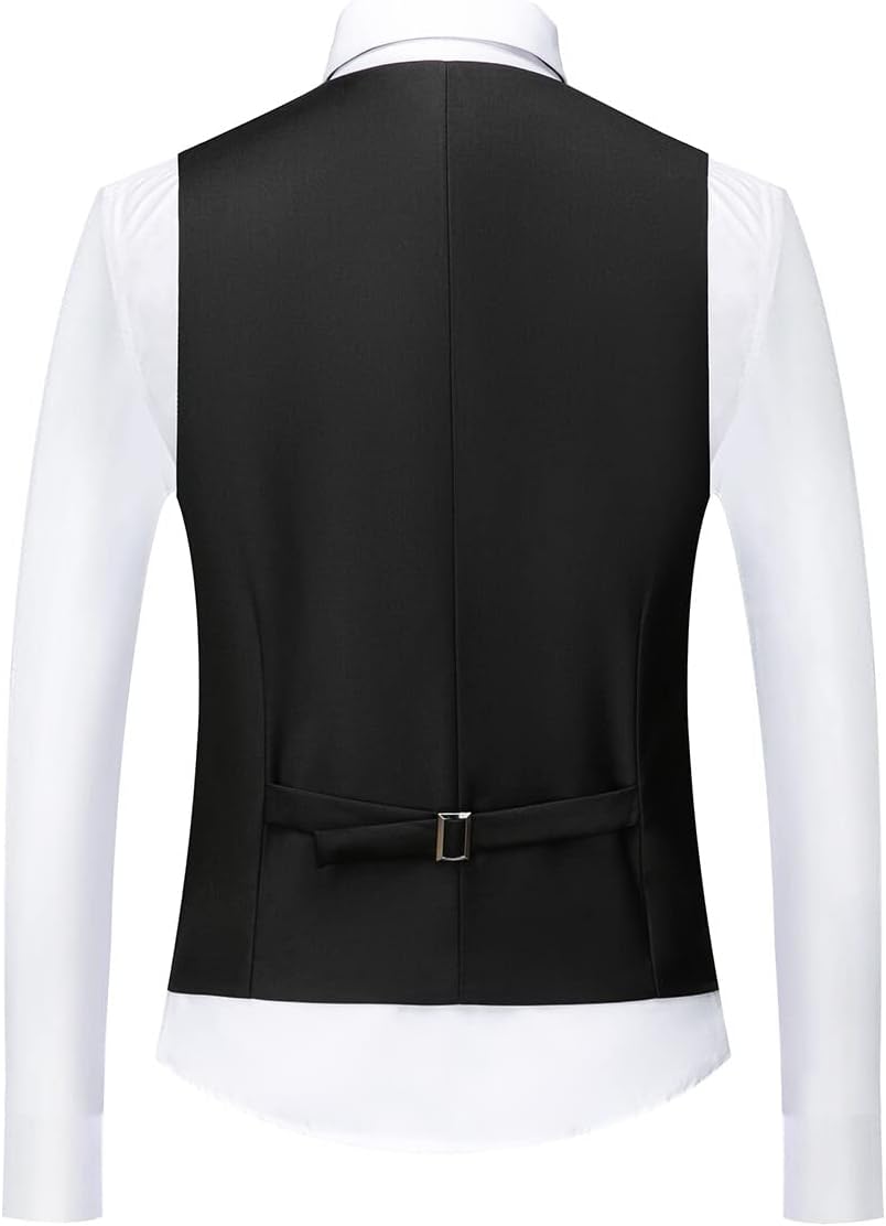 Allthemen Herren Anzug 3-teilig Slim Fit Einreihig Zwei Knöpfe Hochzeit Smoking Anzug Blazer Weste H