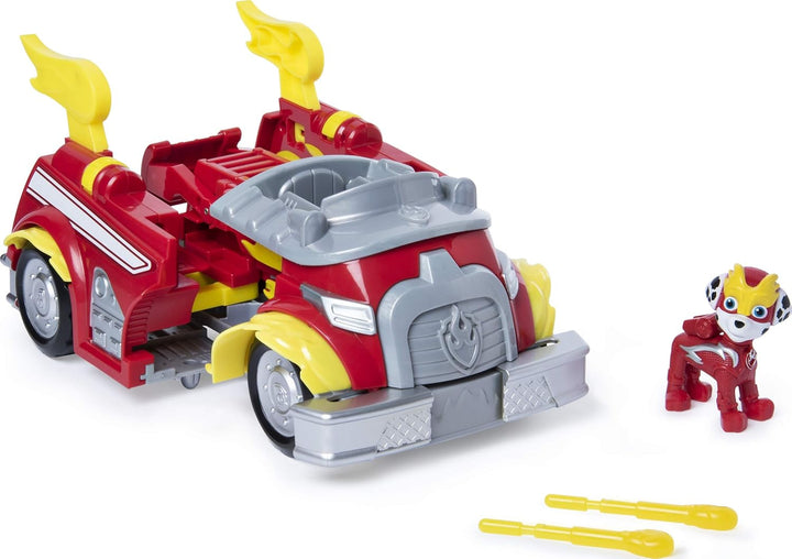 PAW PATROL 6053686 Mighty Pups Super Paws - Marshalls verwandlungsfähiges Powered Up Fahrzeug mit Fi