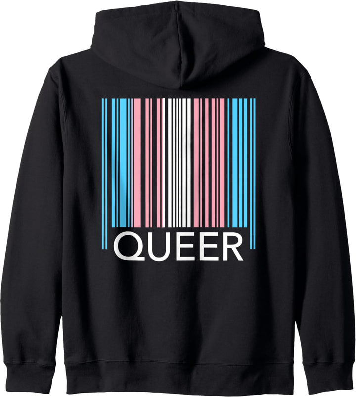Trans Pride Barcode Queer Kapuzenjacke