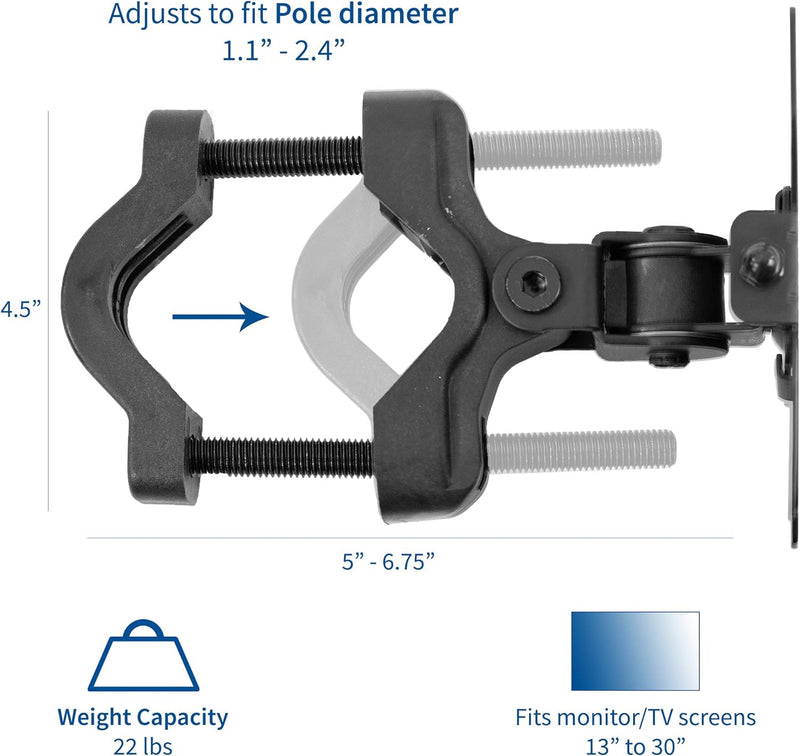 VIVO Mount-POLE01 Universal-Halterung aus Stahl mit abnehmbarer 75 mm und 100 mm VESA-Platte, passen