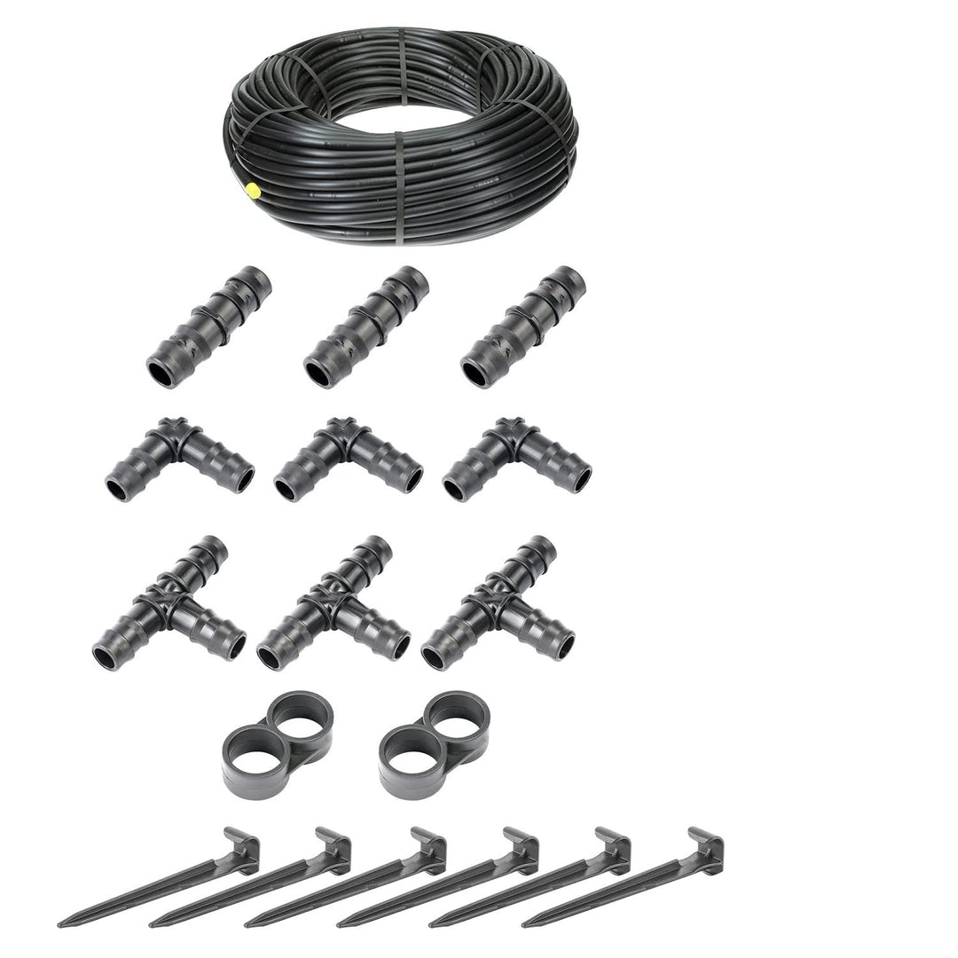 HaGa® Bewässerungsset - 25 Meter Tropfschlauch 16mm ohne Druckkompensierung inkl. Zubehör - Perlschl