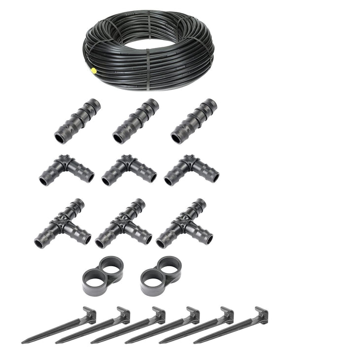 HaGa® Bewässerungsset - 25 Meter Tropfschlauch 16mm ohne Druckkompensierung inkl. Zubehör - Perlschl