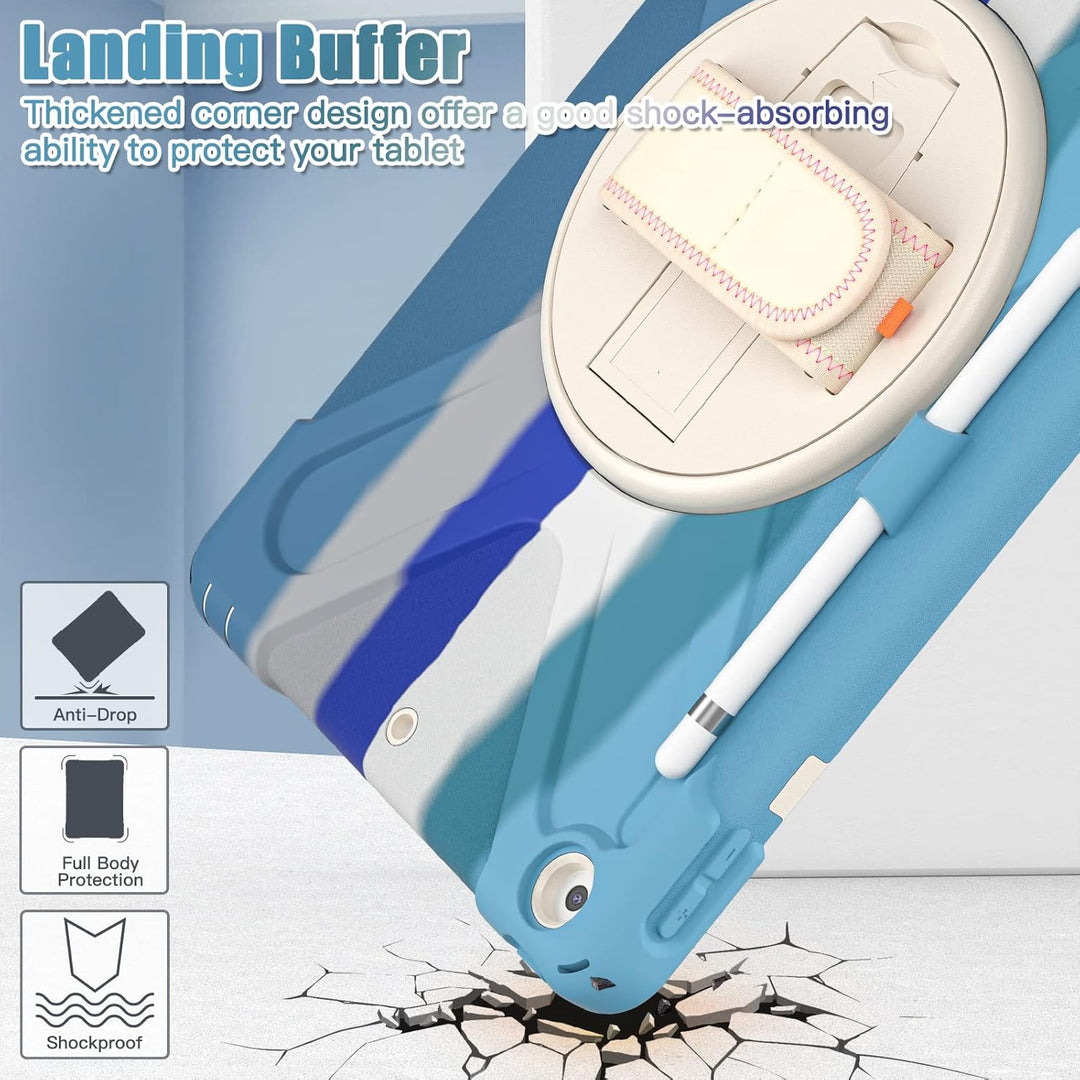 UFinetech iPad 9 Generation Hülle, iPad 10.2 Hülle, iPad Case 7./8., 360 Drehbarer Ständer Handschla