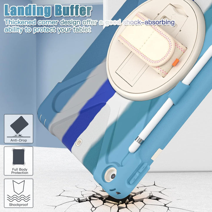 UFinetech iPad 9 Generation Hülle, iPad 10.2 Hülle, iPad Case 7./8., 360 Drehbarer Ständer Handschla