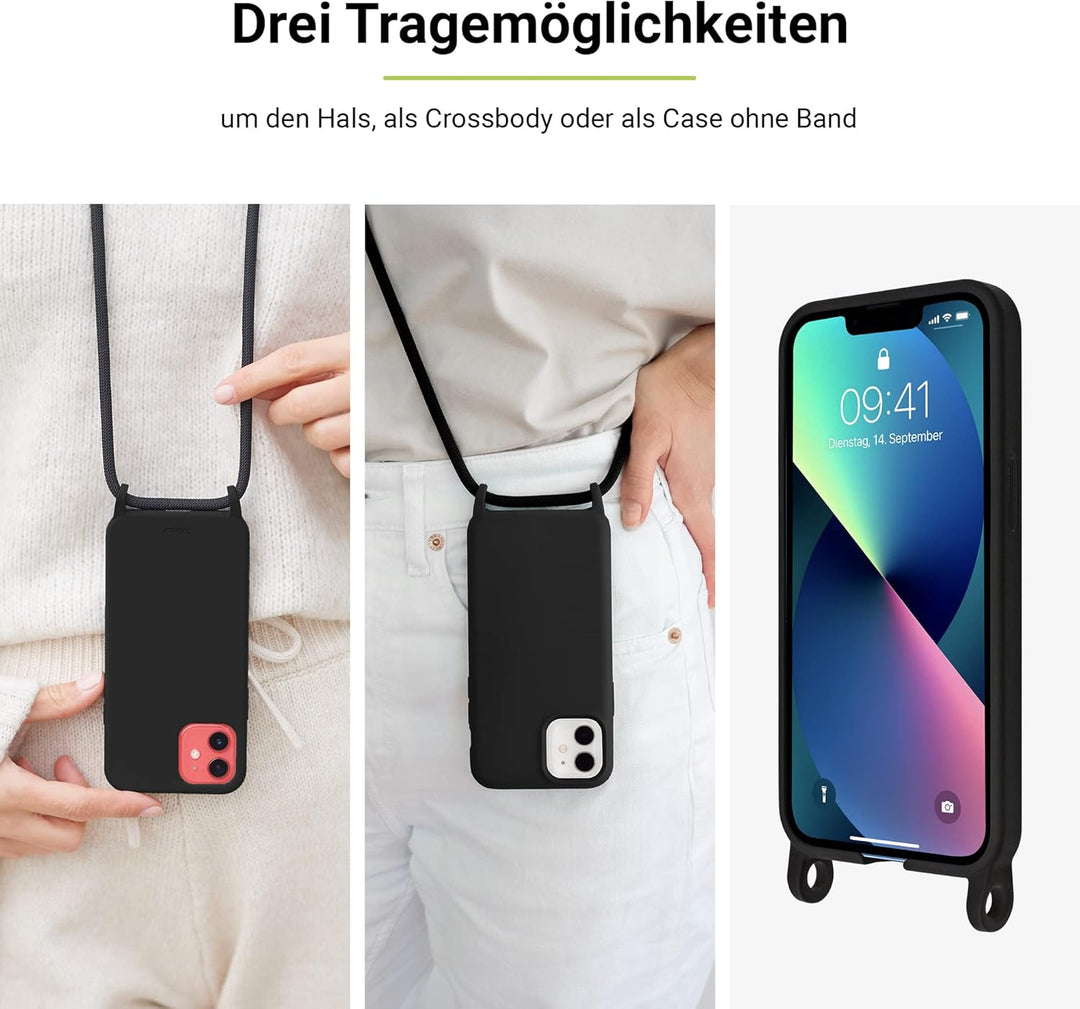 Artwizz HangOn Case kompatibel mit iPhone 14 Pro - Elastische Schutzhülle aus Silikon als Handykette