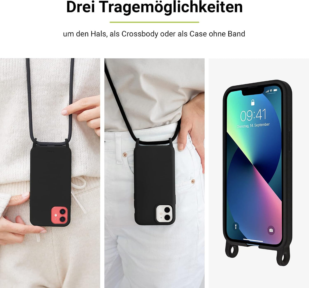 Artwizz HangOn Case kompatibel mit iPhone 14 Pro - Elastische Schutzhülle aus Silikon als Handykette