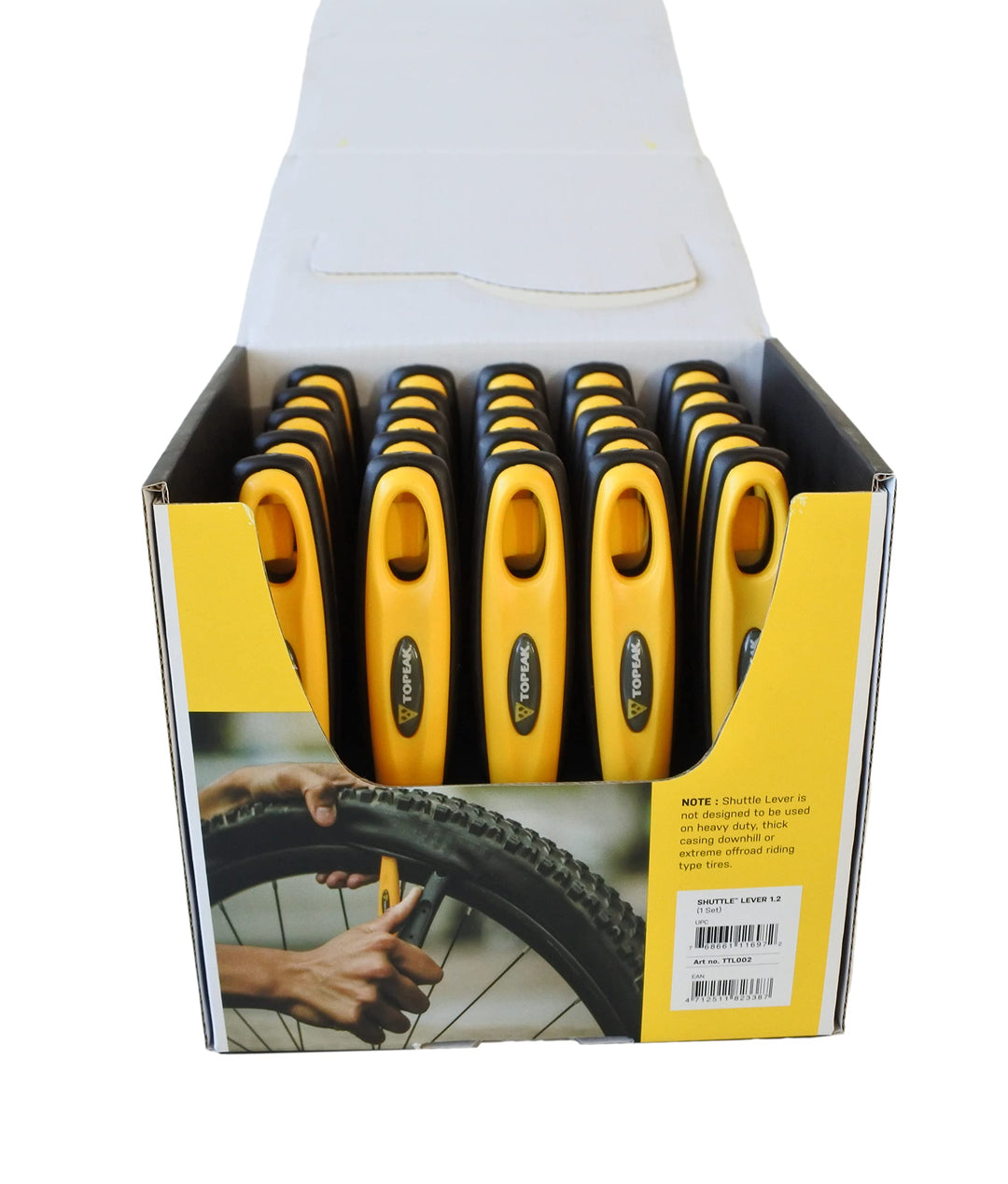 Topeak Shuttle Hebel 1.2-Counter Display Box (25 Stück) Reifendemontage Erwachsene, Unisex, Schwarz,