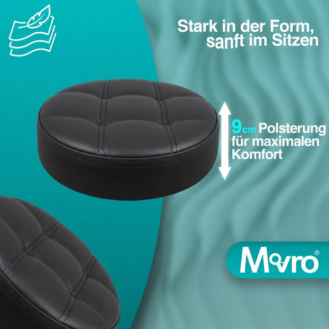 Rollhocker mit Metall-Basis und leisen Softrollen [Neues Modell] – höhenverstellbar, 360° drehbar, k