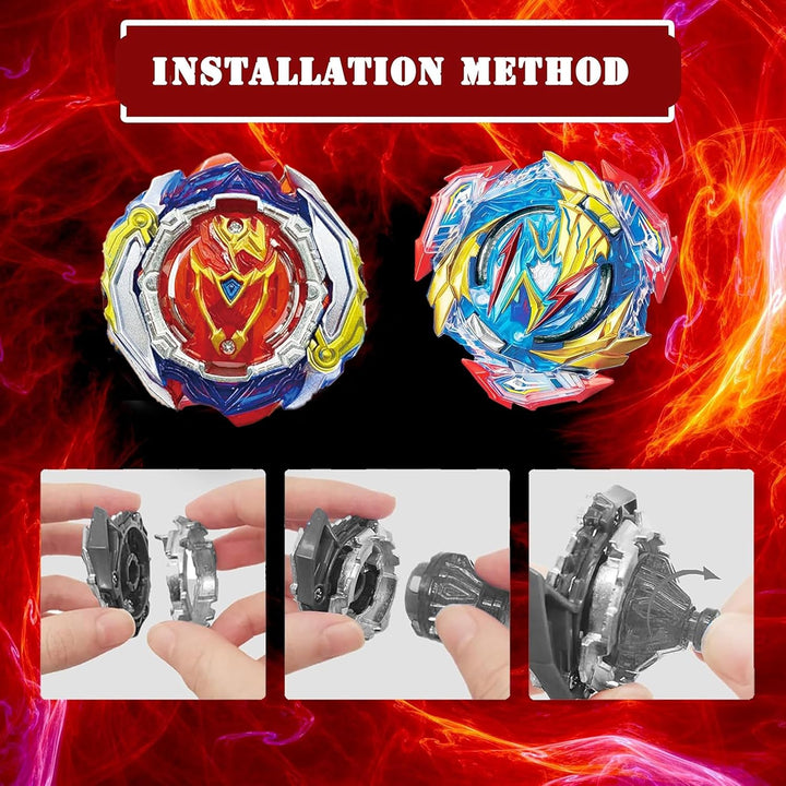 Bey Kampfkreisel Metal Fusion Blade Kreisel Set mit Launcher Griff Valtryek Achilles (201 & 193) 201