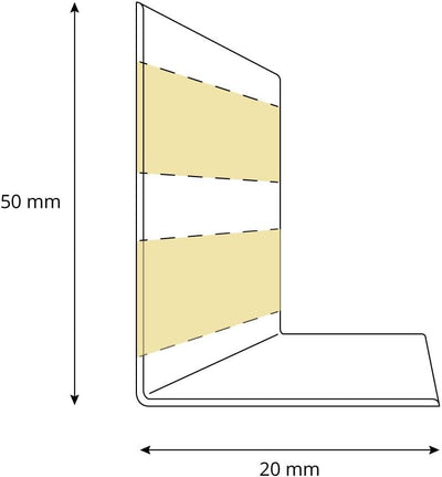 HOLZBRINK Weichsockelleiste selbstklebend WEISS Knickleiste, 50x20mm, 25 Meter 25m Weiss, 25m Weiss