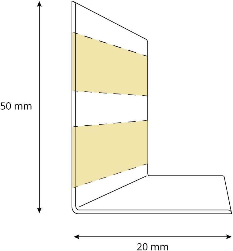 HOLZBRINK Weichsockelleiste selbstklebend WEISS Knickleiste, 50x20mm, 25 Meter 25m Weiss, 25m Weiss