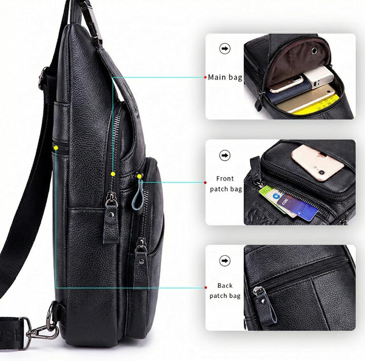 pundarika Leder Brust Tasche Männer Leder Umhängetasche Business Freizeit Crossbody Tasche Reise Arb