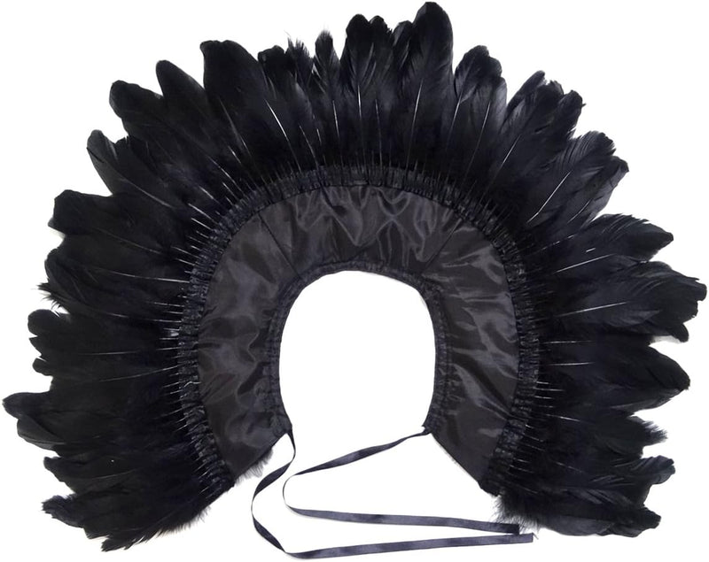keland Gothic Feder Achselzucken Schal Poncho Halloween Party Kostüm Epauletten Fliege Krawatte Krag