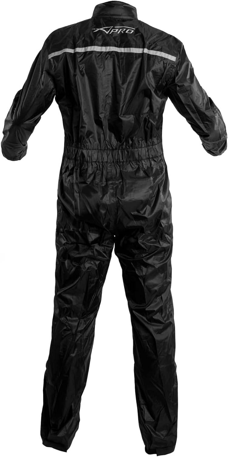 A-Pro Regenjacke Regenkombi Regenhose Wasserdicht Regenanzug Motorrad Schwarz S S Schwarz, S Schwarz