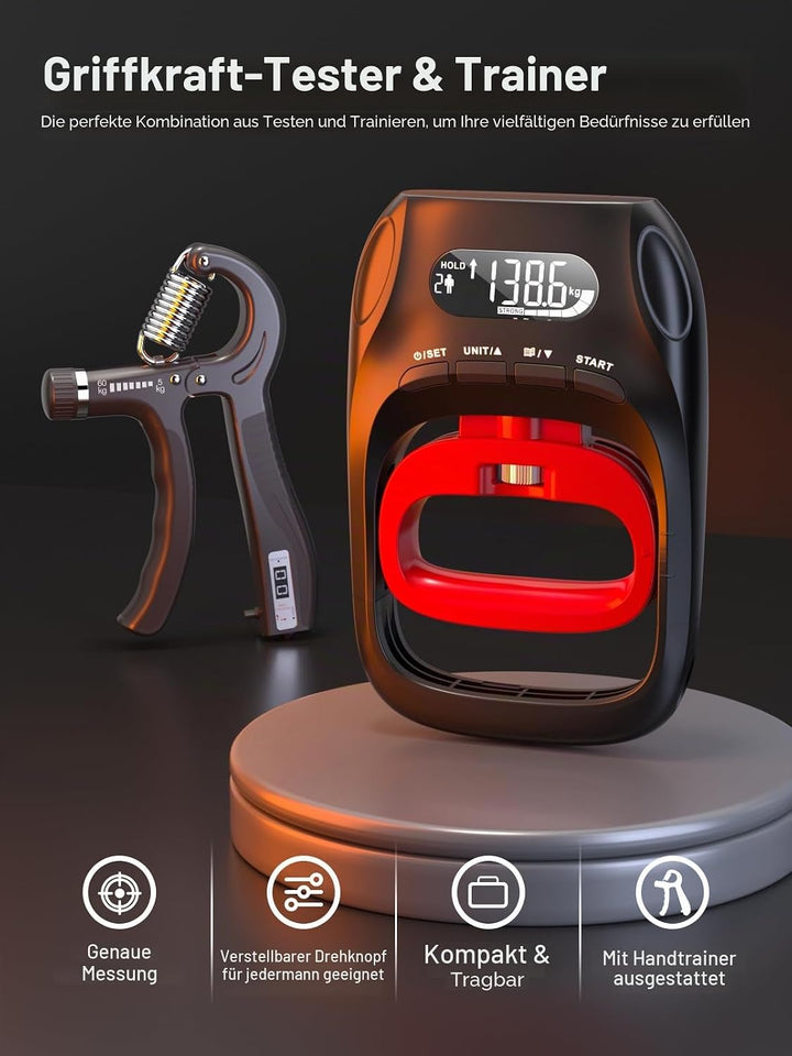 Grip Strength Trainer - Adjustable Resistance 11-132lbs/5-60kg Hand Gripper &amp; Forearm Strengthener D
