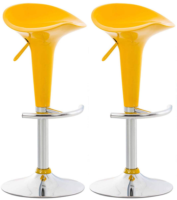 CLP 2er Set Barhocker Saddle Mit Drehbarem Kunsttoffsitz Und Fussablage I Höhenverstellbarer Hocker